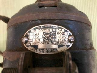Antique Vintage General Electric Ac Motor V110 Amp1.  4 Hp1/30 Rpm1725 It