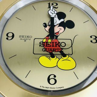 Vintage Seiko Quartz Disney Mickey Mouse Pendulum Wall Clock Rare Not 2