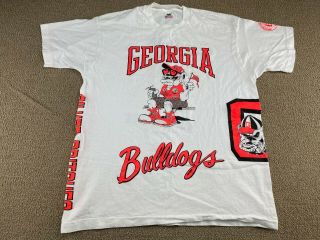 Georgia Bulldogs Shirt All Over Print University Football Basketball Jersey Vtg