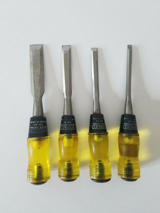 Vintage Stanley No.  60 Chisel Set Of Four 3/4 " 1/2 " 3/8 " 1/4 " Made In Usa