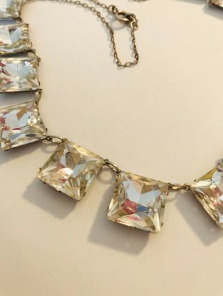 Stunning Vintage Open Back Crystal Foiled Back Necklace