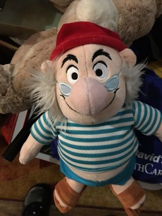 Disney Store Rare Mr Smee 12 " Plush Stuffed Doll Peter Pan Captain Hook