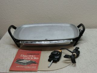 Vintage Farberware Aluminum 260 Electric Griddle W/ Tray & Heat Controller