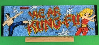 Vintage Yie Ar Kung - Fu Arcade Game Room Sign Face Plate Marquee 24.  25 " X 8 "