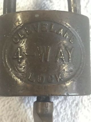 Vintage Brass Cleveland 4 - Way Lock W/1 Key