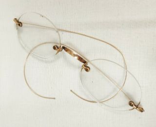 Antique 14k Gold Eyeglasses With Case