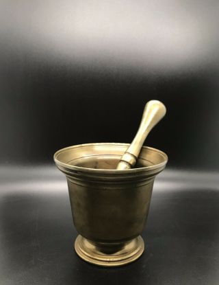 Vintage Solid Brass Mortar And Pestle - Vintage Apothecary - Pharmaceutical