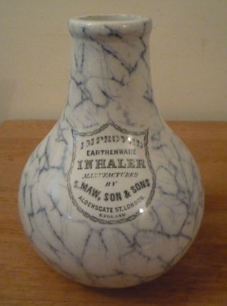 Vintage S.  Maw & Son & Thompson Earthenware Improved Inhaler Ceramic