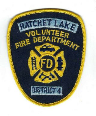 Hatchet Lake Ns Nova Scotia Canada Volunteer Fire Dept.  Patch - Clothback