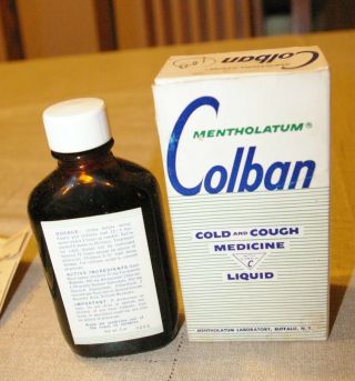 Vintage Colban Cough Syrup NOS Store Stock Full Glass Bottle Buffalo NY 3