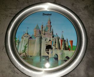 Vintage Disneyland Aluminum Souvenir Plate Walt Disney Productions