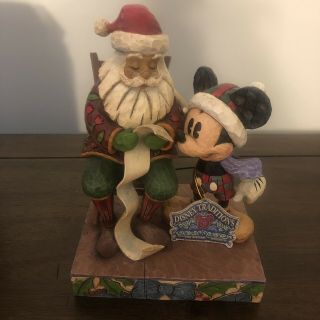 Disney Jim Shore Checking It Twice Mickey Mouse Santa Christmas 4008063 W/ Box