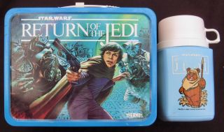 Vintage Return Of The Jedi Lunchbox & Thermos - Star Wars (1983) C - 7.  5
