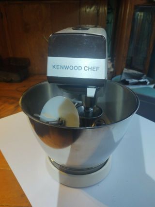 Vintage Kenwood Chef A - 702b Mixer with Bowl Dough Hook Beater Whisk 2
