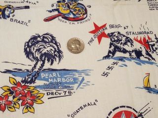 Vintage Full Feedsack: Wwii Kents Cloth Of United Nations