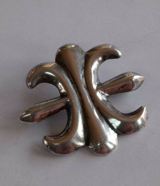 Vintage Sterling Silver Sandcast Naja Pin By Navajo Arts & Crafts Guild