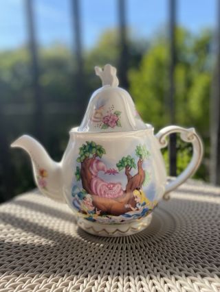 Alice In Wonderland Authentic Disney Parks Cheshire Cat/alice Teapot