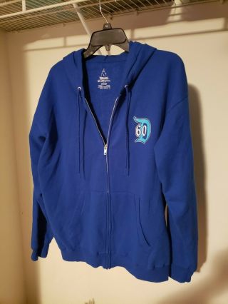 Disneyland Resort 60th Anniversary Blue Full - Zip Hoodie Jacket Unisex Size L