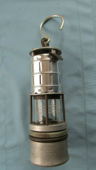Mine Safety Appliances Miners Safety Lamp - Wolf Glass Globe - Cast Aluminum Bottom