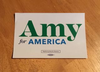 Amy Klobuchar Senator Minn Official 2020 President Campaign Bumper Sticker White