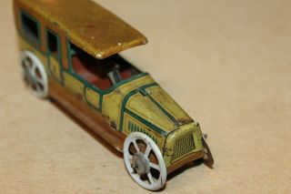 VINTAGE 1920 ' s TIN LITHO FISCHER PENNY TOY LIMOUSINE W/ OPEN CAB and DRIVER 3