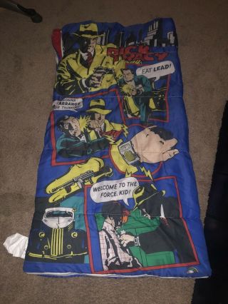 Dick Tracy Detective Child Blanket / Sleeping Bag Vintage 1990 Movie Disney