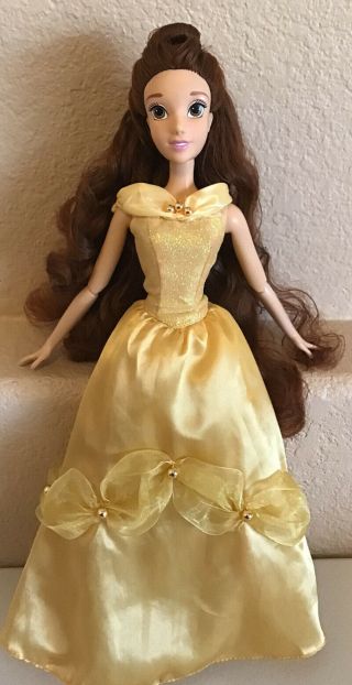 Disney Store Singing Doll Princess Beauty And The Beast Belle Large 17 "