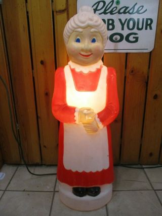 Vintage Union Don Featherstone Mrs.  Claus Lighted Christmas Blow Mold 40 " (b)