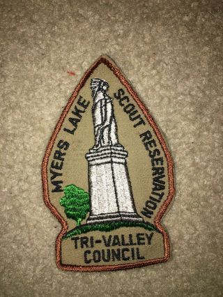 Boy Scout Bsa Camp Myers Lake Tri - Valley Indiana Statue Cut Edge Council Patch