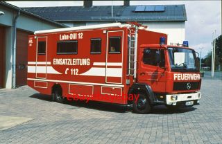 Fire Apparatus Slide,  Comm - Unit,  Herborn / Germany,  1995 Mb / Binz / Aeg