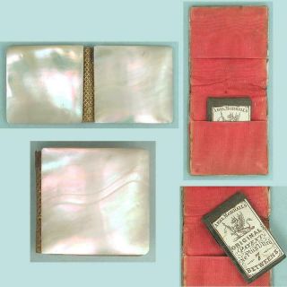 Tiny Antique Mother Of Pearl Needle Book English Circa 1870