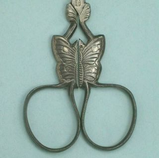 Antique Figural Butterfly Steel Embroidery Scissors Germany Circa 1900s