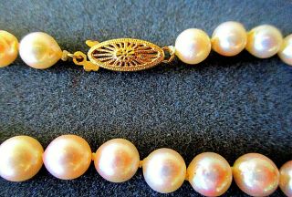 FINE VINTAGE 1950 ' S 15 IN.  PEARL AND 14 KT.  NECKLACE - HAWAII 2