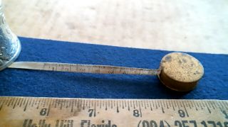 Germany Cloth Retractible Sewing Measuring Tape Metal Case Antique Vintage Old