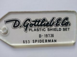 Gottlieb The Spider - Man Pinball Machine Keychain Plastic Promo 1980