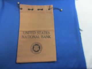 Vintage United States National Bank Drawn String Bank Deposit Bag