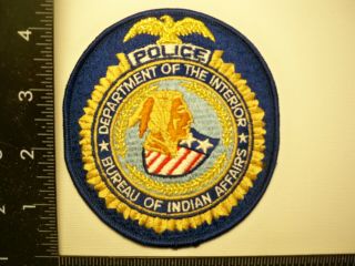 Federal Interior Bia Police Seal Patch Washington,  Dc Police Gold Mylar Wreath