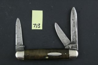 Case Xx 1920 - 1940 Green Bone Stockman Vintage Pocket Knife 713