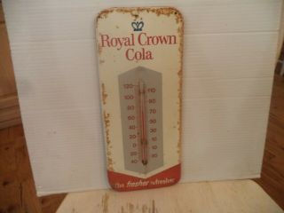 Vintage Royal Crown Cola Metal Thermometer Sz 6 " X 13.  5 "