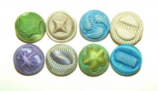 Antique Victorian Fabric Buttons " Gone With The Wind " Fancy Molded Tops