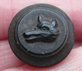 Antique Goodyear Rubber Button Wolf Button Backmark
