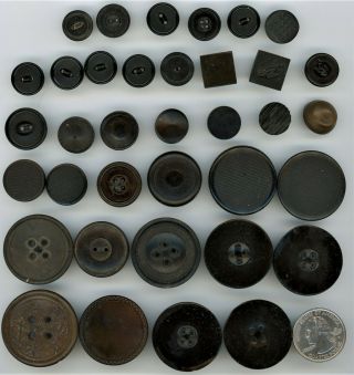 36 Antique Rubber Buttons: Goodyear 