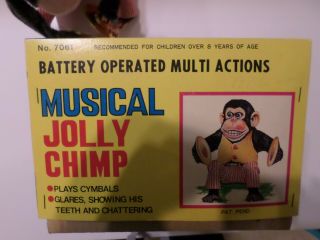 VINTAGE 1976 MUSICAL JOLLY CHIMP BATTERY OPERATED 3