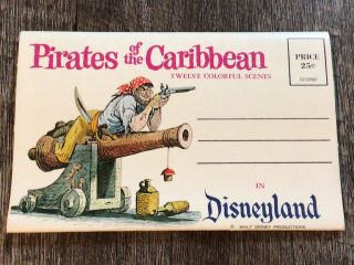 Vintage 1970s Disneyland Pirates Of The Caribbean Picture Postcard Folder