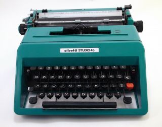 Olivetti Underwood Studio 45 Typewriter Teal Vintage Made In Canada