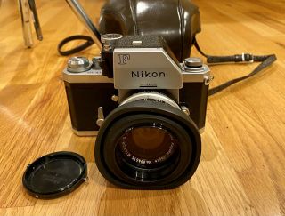 Vintage Nikon F,  Ftn Photomic 35mm Slr Film Camera 50mm F/1.  4 Nikkor - S W/tripod