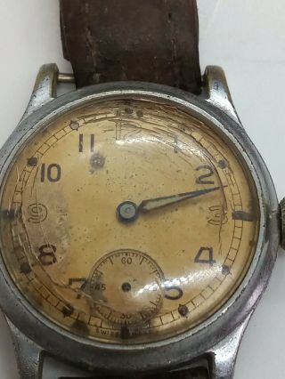 Vintage Ww2 Mens Military Wrist Watch Broad Arrow Mark A.  T.  P.  06131