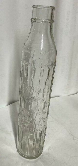 Vintage Shell - Penn Motor Oil One Quart Glass Bottle