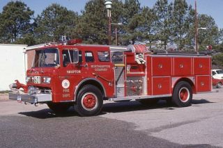Hampton Va Engine 601 19?? Ford C E - One Pumper - Fire Apparatus Slide