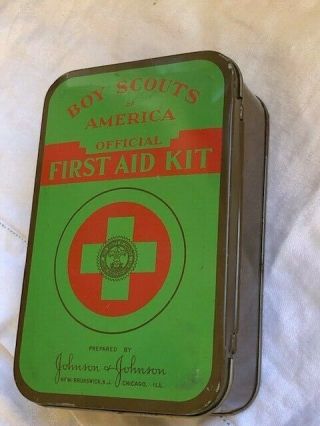 Vintage Boy Scouts Of America First Aid Kit Johnson & Johnson